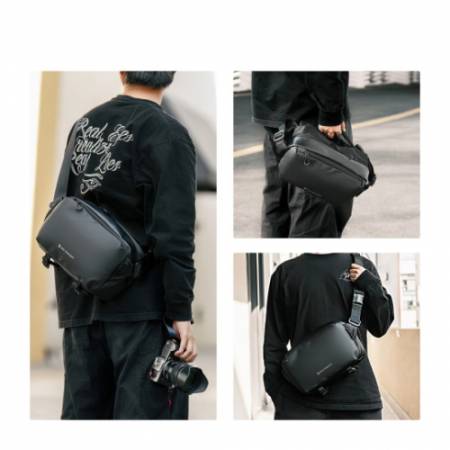 K&F Concept KF4445 Alpha Sling Bag 10 l - torba fotograficzna typu sling (na ramię, biodrowa), 10L, czarna - przykład użycia